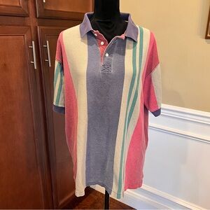 Vintage 80’s Woolrich Striped Polo Shirt SzLarge